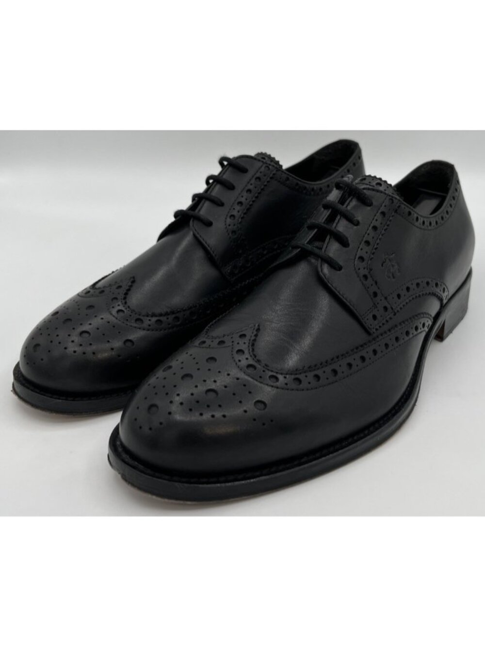 Brooks Brothers Wingtip Oxford Dress Shoes Black Leather Size 9 Made in Italy